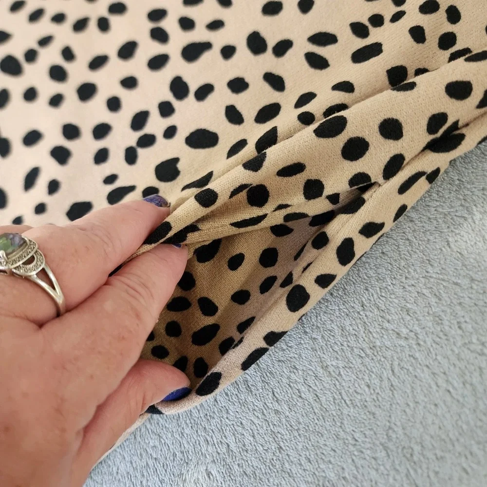 Cream And Sugar Women's Dress With Pockets‎ Leopard Print Size Large